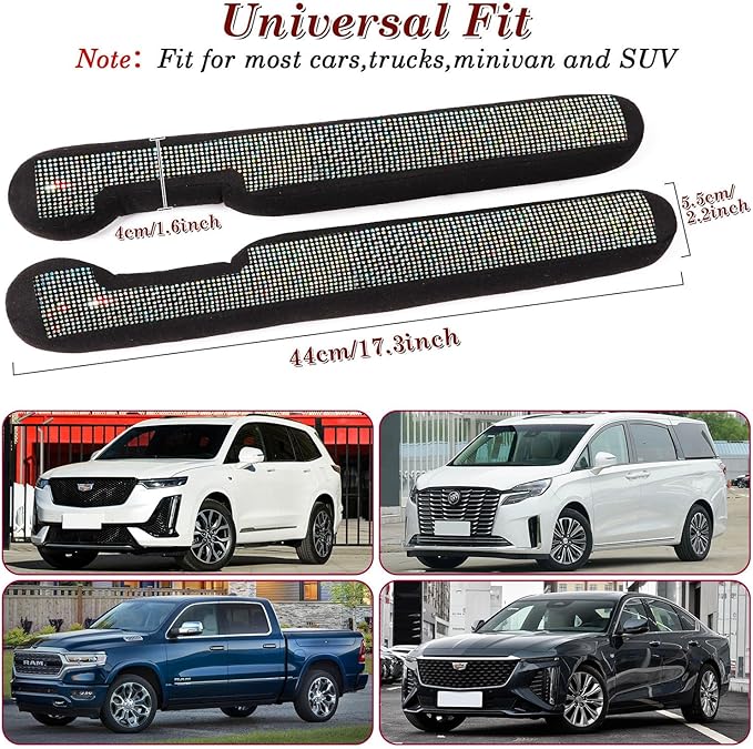 ToBeQueen Bling Car Seat Gap Filler, Handmade Crystal Diamond Rhinestone Colorful Bling Car Accessories for Women, Universal Fit for Car SUV Truck(AB Color)