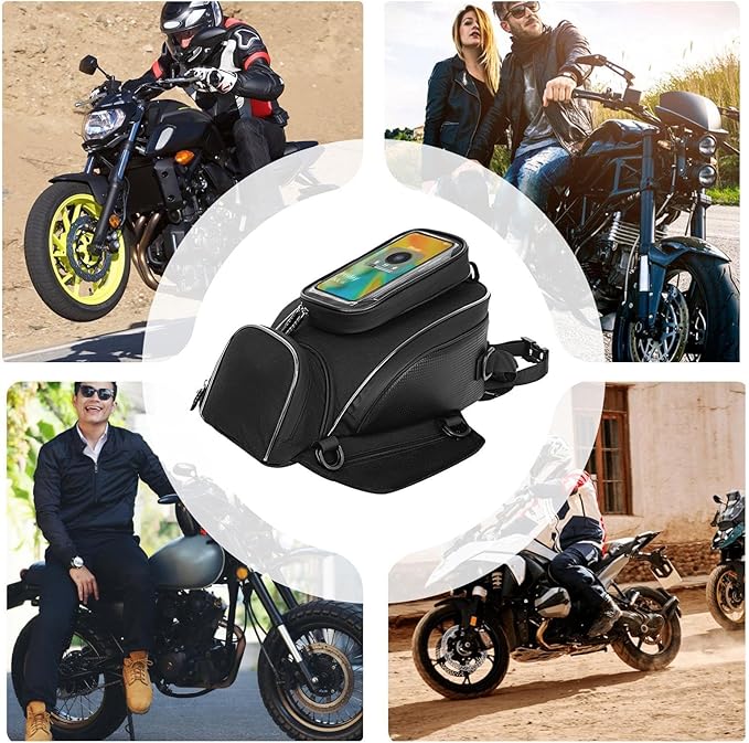 Motorcycle Tank Bag for Honda CBR 1100 XX CBR 1100XX, Oxford Magnetic Motorbike Bag Water-Resistant Motorcycle Gas Tank Bag with Magnets and Straps for Touring,A/Strap