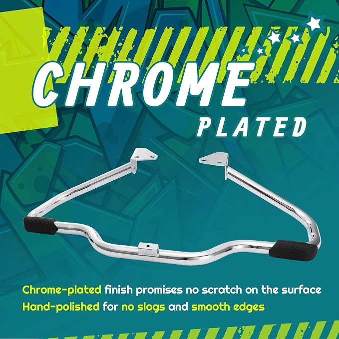 MoKitDora Dyna Engine Guard Highway Rail Mustache Crash Bar 1.25" Fat for Harley Dyna Street Bob FXDB Fat Bob FXDF Low Rider FXDL Wide Glide FXDWG FXDC 2006-2017, Chrome