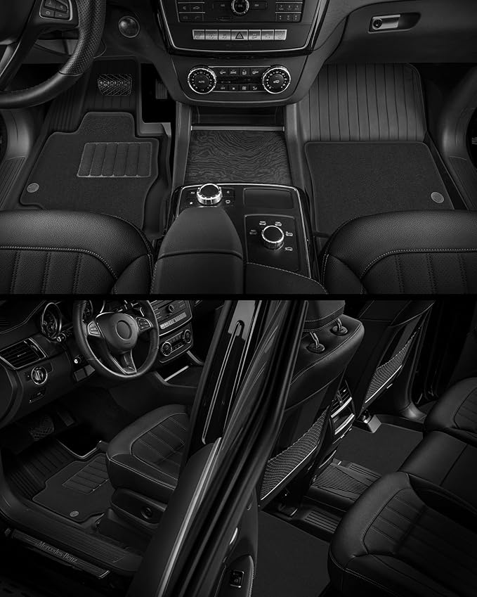 3W Floor Mats with Carpets Custom Fit Mercedez Benz GLB 2020-2026, TPE Floor Liner Thickened Carpet with Safety Locks and Driver Heel Pad for Benz GLB250 GLB35 AMG Cars Accessory
