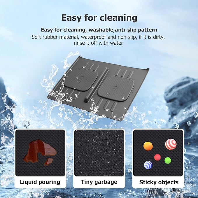 LUWU 2026 Santa Fe Wireless Charging Anti-Slip Mat Compatible with 2024 2025 2026 Santa Fe Accessories Silicone Protective Pad Liner Protective Pad Center Console Phone Charger Liner Mat Black