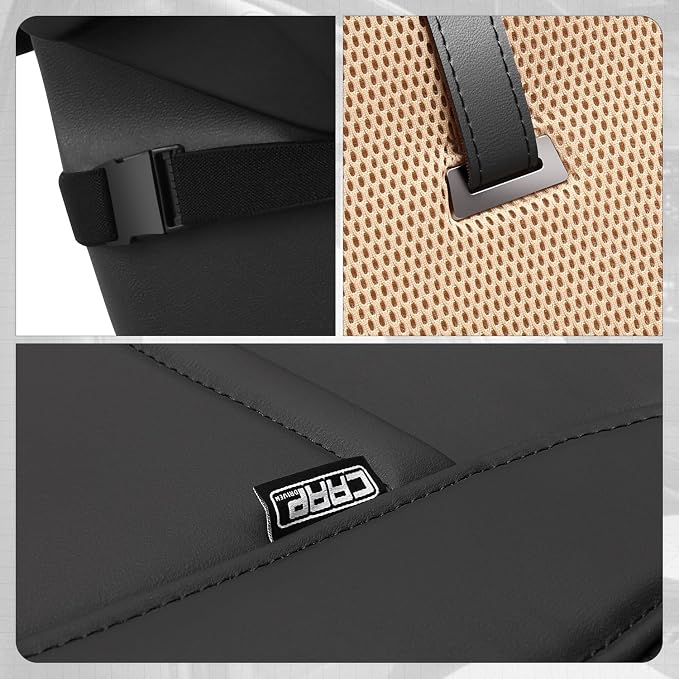 Sport Series Leatherette Front Row Set Seat Covers Universal for Cars Trucks SUV, Beige/Black, CA-SC-Sport-F-BE