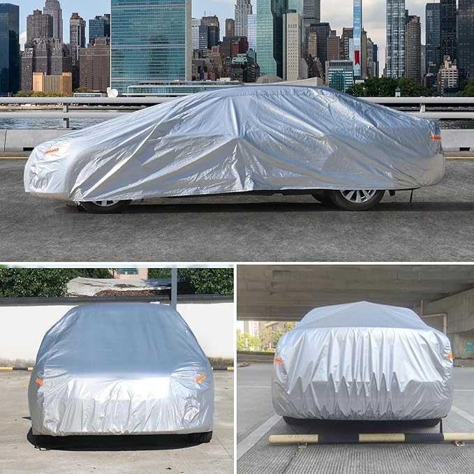 Heavy Duty Waterproof Car Cover for Coupe Universal Fit for Ford Mustang, Chevrolet Camaro, Chevrolet Corvette, BMW 4 Series, Audi A5, Lexus RC, Nissan GT-R, Kia Stinger, & More (Fits Cars up to 200")