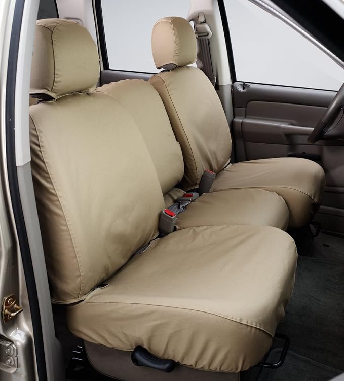 Covercraft Custom-Fit Front Bucket SeatSaver Seat Covers - Polycotton Fabric, Taupe