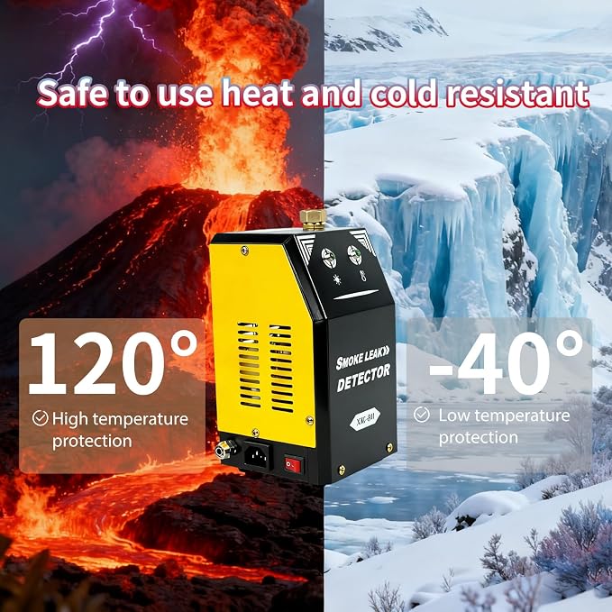 Automotive Smoke Machine with Built-in Air Pump-12V DC Smoke Machine for 12V Cars, Motorcycles, Trucks, Boats & ATVs
