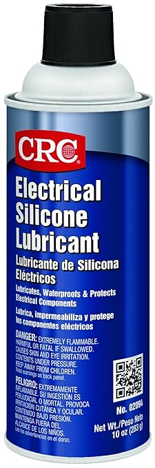 CRC Electrical Silicone Lubricant 02094 – 10 Wt Oz., Premium Grade Silicone Aerosol for High Temperature Applications (Pack of 12)