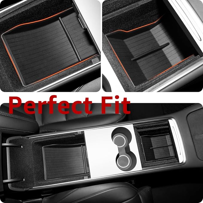 BASENOR Model Y Rear Center Console Organizer and Control Lower Bottom Storage Box