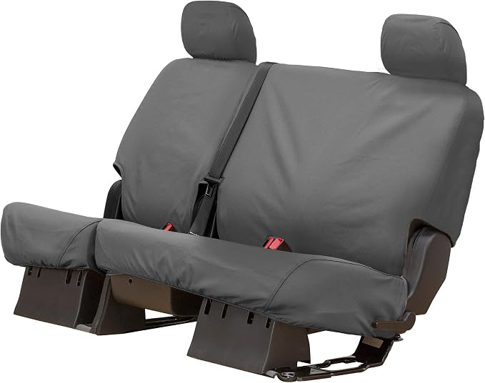 Covercraft Custom-Fit Rear-Second Seat Bench SeatSaver Seat Covers - Polycotton Fabric, Grey