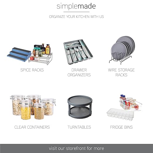 SIMPLEMADE Rectangle Step Trash Can - 5 Liter / 1.3 Gallon - Small with Lid, Stainless Steel for Bathroom | Office | Garbage | Metal Wastebasket (Steel)