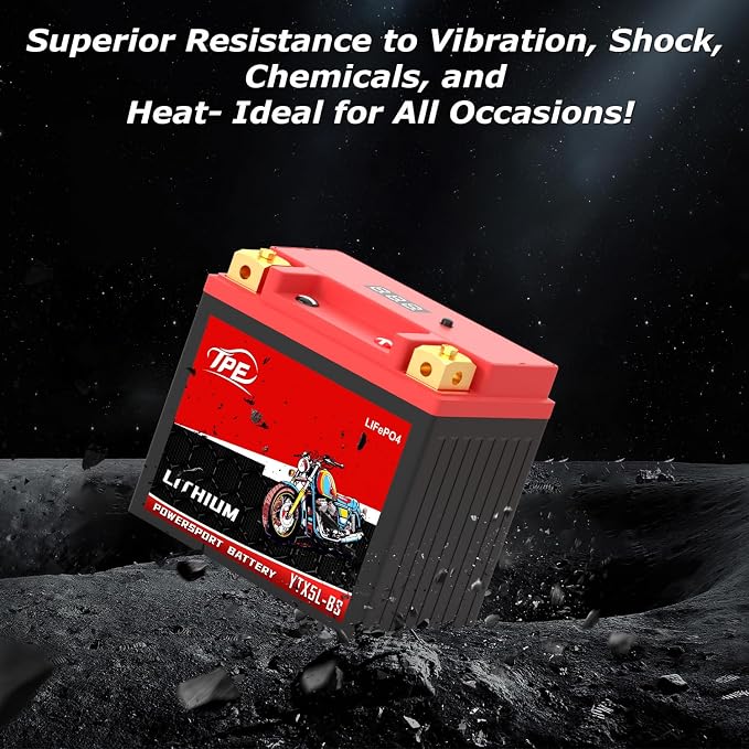 TPE Lithium Motorcycle DLF5L-BS 12V 3Ah LiFePO4 System Life Cycles for ATV, UTV Jet Ski Scooter, Motocross