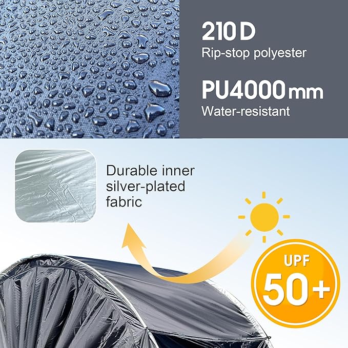 Bike Cover Storage Heavy Duty Storage Tent Outdoor Portable Bicycle Tent PU4000 Waterproof Cloth Durable 210D Oxford Fabric,Protect Against Wind, Rain, Snow, Dust W/Travel Bag (Black)