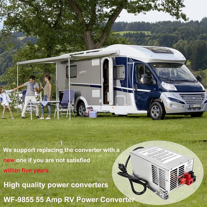 ππππ ππ©π π«πππ WF-9855 55 Amp Power Converter, Rv Power Converter, WF-9855-AD, Replace for RV Trailer Camper 9800 Series, WF-9855-AD, 55 Amp Power Converter for Rv, 5 Years Warranty