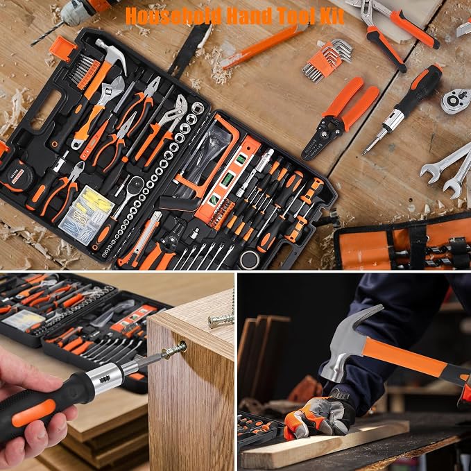 GarveeTech 236 Piece Tool Set, Socket Wrench General Home/Auto Repair Tool Kit, Combination Package Mixed Tool Set Hand Tool Kit with Plastic Toolbox Storage Case