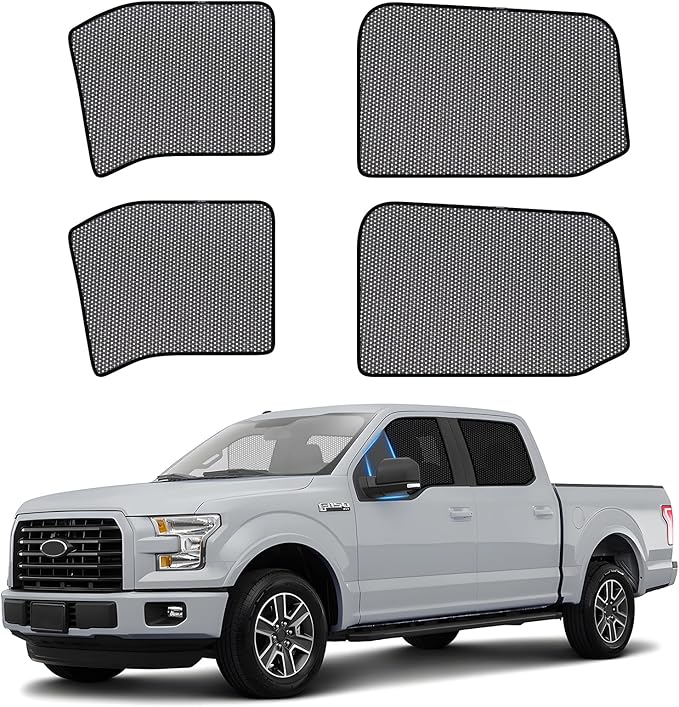 ZATOOTO Ford F-150 Car Window Shades 2015-2020, Car Window Covers for Baby Sun Shade Breathable Mesh Screen Blocking 99% of UV Rays and Glare, Privacy Protection for Camping and Napping