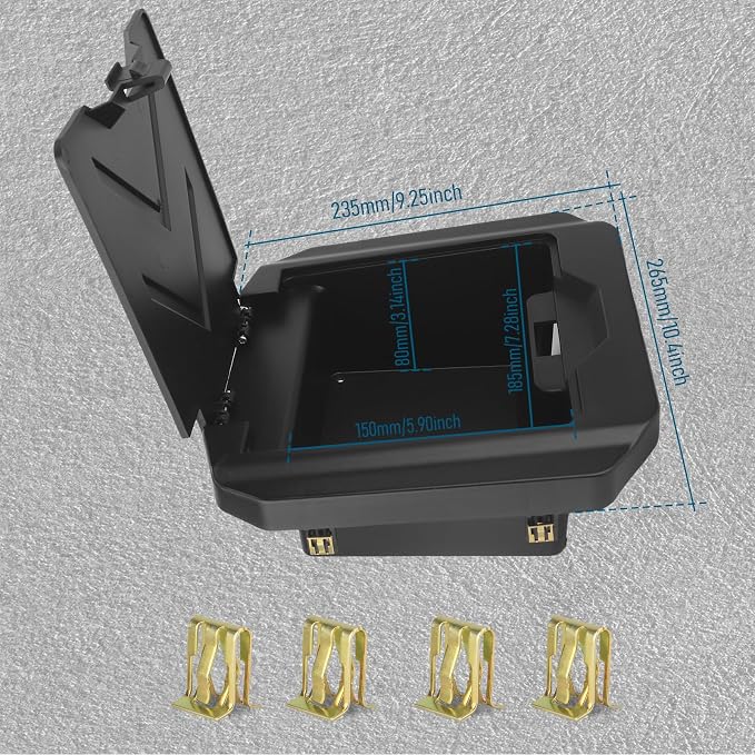 Center Console Dash Storage Organizer For Polaris RZR PRO XP/ XP4 2020-2025, For Polaris RZR PRO R/RZR TURBO R/ R4, Storing/Organizing Off-Road Items in Flip-Lid Enclosed Storage Compartment