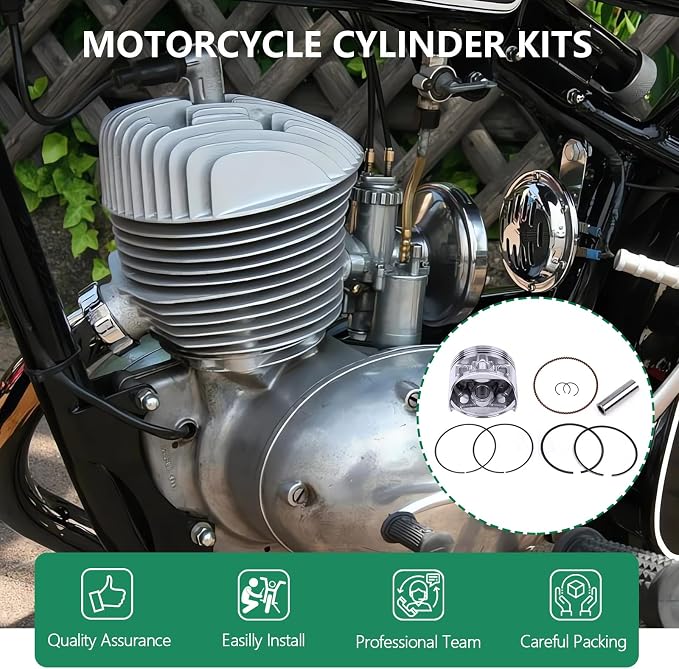 SCITOO Cylinder Piston Top end Kit for Honda for Rancher 350 TRX350FM 4x4 S 2000-2006, for Honda for Rancher 350 TRX350TM 2x4 S 2000-2003, 13101-HN5-670 13111-HC0-000 13112-HN5-670 98069-57916