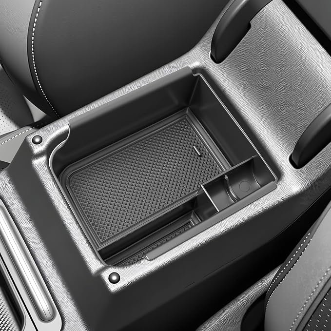 SKTU for 2025 2026 VW Golf Accessories Center Console Organizer for 2025 2026 Volkswagen Golf Console Tray 2025 2026 Golf ABS Durable Console Organizer with Coin Holder (Black)