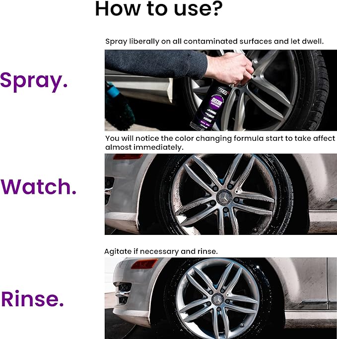 SB3 Decon Professional Fallout Remover - Acid-Free, pH-Balanced Rust Inhibitor with Color-Changing Technology - Rust Remover Spray, Safe for Metal and All Surfaces (16oz)