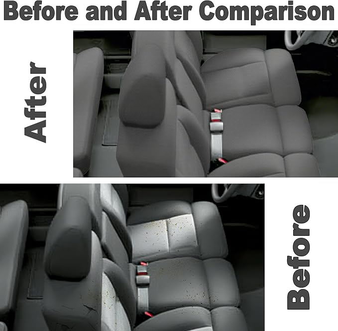 Custom Bench Seat Covers for Ford F150 XLT Super Cab 2004 2005 2006 2007 2008 Heavy Duty Cloth Protector Interior Accessories,Waterproof & Machine Washable - Gray (Front)