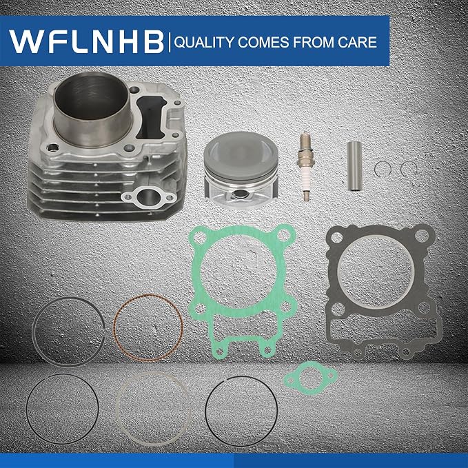 WFLNHB Cylinder Piston and Top End Kit Replacement for Kawasaki Bayou 250 KLF250A Replacement for 11061-1104 11005-1965 11004-1375 13001-1663 2003-2011