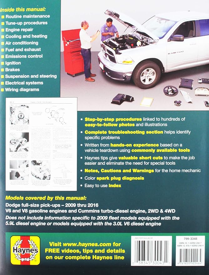 Haynes Repair Manuals 30043 for Dodge Full-Size Pick-ups 2009-2016
