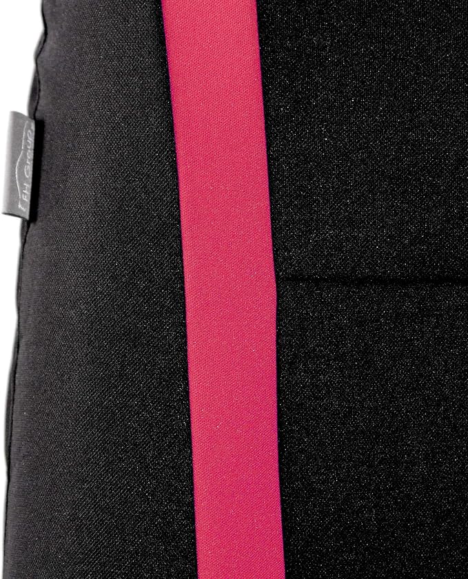 FH Group Automotive Seat Covers Unique Flat Cloth Pink Full Set, Combo Steering Wheel Cover and Seat Belt Pads Rear Solid Bench Universal Fit for Vans Cars Trucks and SUV Interior Accessories