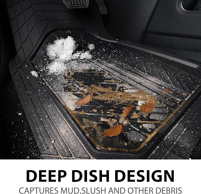 CAR PASS 3D Foam Support Black Leather Car Seat Covers Front Seats,Waterproof Faux Leather Front Seat Cover for Car,Universal Fit Anti-Slip for SUV Truck,Rubber Floor Mats for Cars