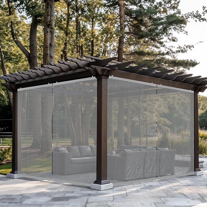 LazBlinds Cordless Roller Shades for Outdoor, Exterior Light Filtering Roll up Shades, Hanging Sunscreen for Patio, Balcony Indoor/Outdoor Porch, 36'' W x 72'' H, Grey