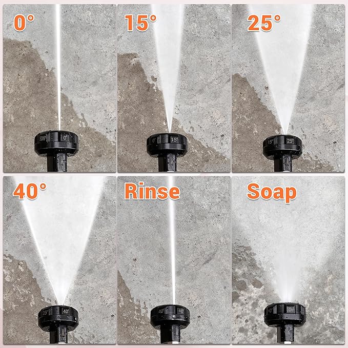 FIXFANS Foam Cannon, Pressure Washer Nozzle 6 in 1 with 1/4" Quick Connect