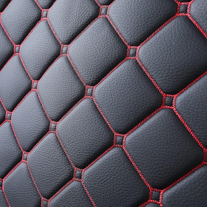 Tomatoman Tacoma Seat Covers Customized for 2005-2025 2026 Sport Extended Access Cab Pickup Truck, Waterproof Faux Leather Car Cushions(Rear Seat, Black-Red)