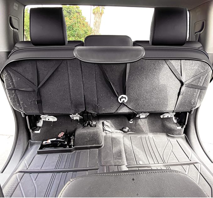 LUCKYMAN CLUB Rear Silverado Seat Covers Fit for 2007-2025 Chevy Silverado Sierra 1500 2500 3500 Crew,Double,Extended Cab with Water Proof Faux Leather (Black Rear Covers)