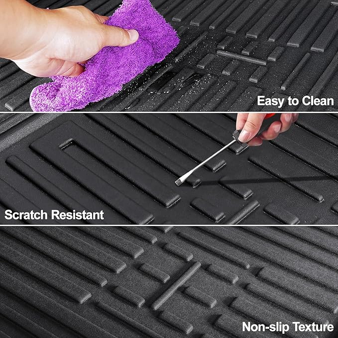 Cargo Mat with Backrest Mat for 2020-2025 Kia Telluride, All Weather TPE Trunk Mat Rear Cargo Liner Back Seat Cover Protector for Kia Telluride Accessories