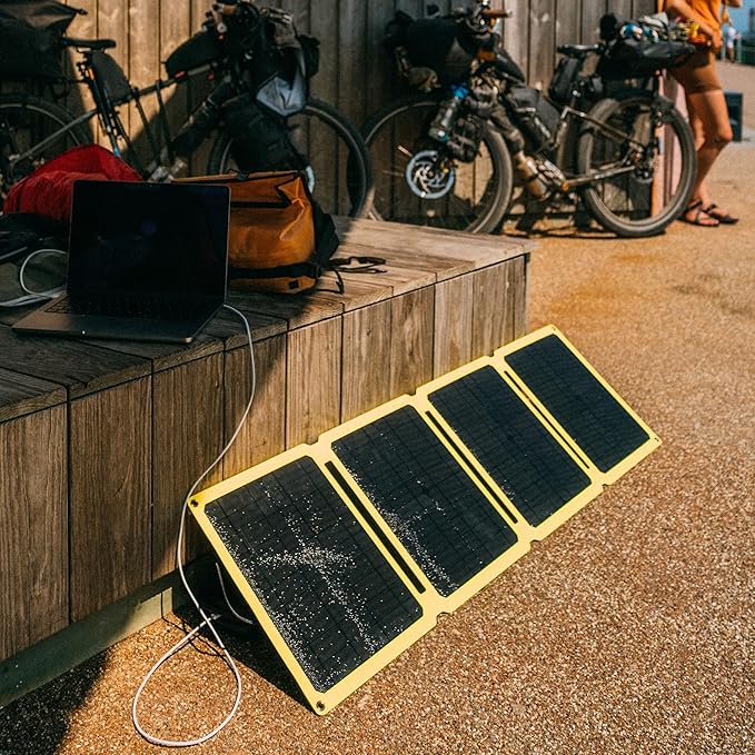 SunJack – 60 Watt Foldable Solar Panel, ETFE Waterproof Portable Solar Panel with Kickstands, USB-C PD30W, USB-A QC3.0, DC Output, Solar Panels for Camping, Hiking, Emergency Power