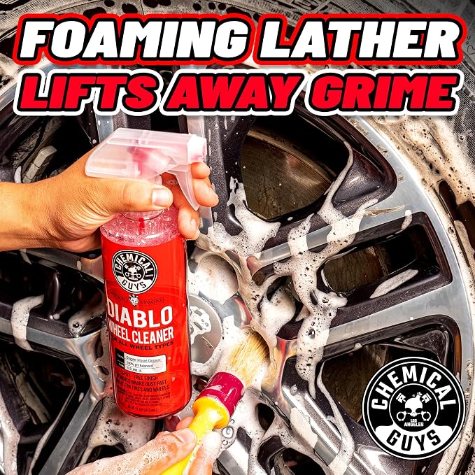Chemical Guys Diablo Wheel Cleaner Spray - 2 Pack 16 oz Bottles, Safe on All Wheel & Rim Finishes, Sprayable Formula Removes Brake Dust, Dirt & Grime, Car Care for Trucks, SUVs, Motorcycles & RVs
