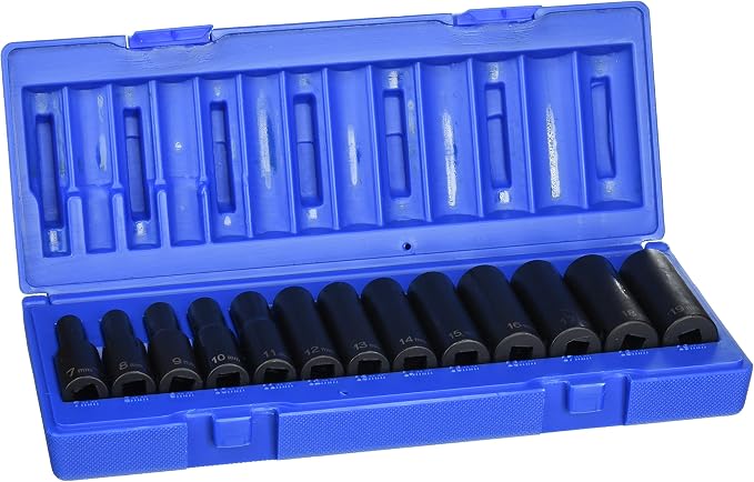 Grey Pneumatic (1203MD) 3/8" Drive 13-Piece 12-Point Deep Metric Socket Set