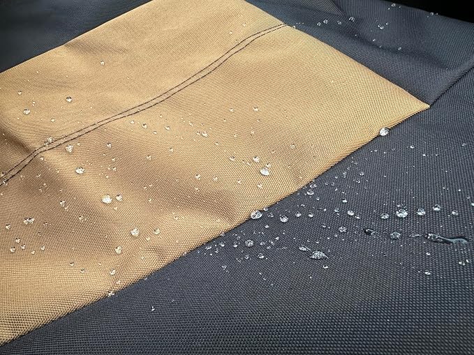 Coyote Tan Black Canvas Seat Cover for Jeep Wrangler JL/JK/TJ/YJ 2-Door/4-Door, Durable Tactical Multi Pockets Trucks Seat Protector Front Rain Defender 1PC
