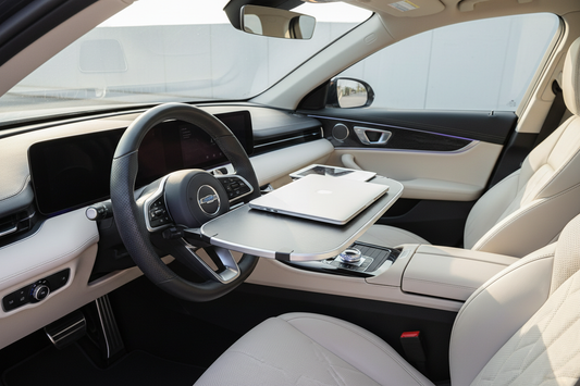 Multi-Functional Steering Wheel Desks: Work, Eat & Create on the Go
