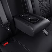 YIERTAI Rear Seat Covers for RAM 2009-2023 2024 2025 2026 1500HD 2010-2026 2500 3500HD Pickup Crew Double Cab Quad Cab Waterproof Faux Leather Back Seat Cover(1 Rear Seat Cover/Black)