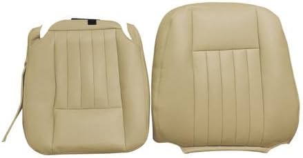 Driver Side Bottom + Top Back PERF Leather Seat Cover TAN Compatible with Lincoln Navigator 2005 2006