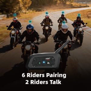 EJEAS V6 Pro+ Motorcycle Helmet Bluetooth 5.1 Intercom Headset, V6 Pro Upgraded Version, Equipped with Type-C Interface(2 Pack)
