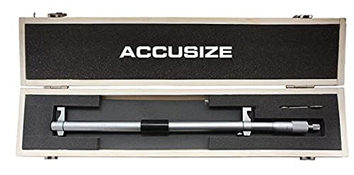 Accusize Industrial Tools 10-11'' by 0.001'' Inside Micrometer in Fitted Case, Satin Chrome Finished, Eg00-3231 | Range: 10-11", Graduation: 0.001", Accuracy: 0.00028", Resolution: 0.0001", Satin Chrome Finish