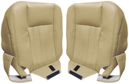 Driver+Passenger Side Bottom Replacement Perforated Leather Seat Cover Tan Compatible with Lincoln Navigator 2005 2006，Not Suitable for 2003-2004