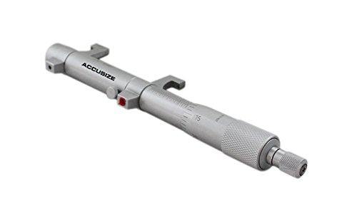 Accusize Industrial Tools 3-4'' by 0.001'' Inside Micrometer in Fitted Case, Satin Chrome Finished, Eg00-3224 | Range: 3-4", Graduation: 0.001", Accuracy: 0.00028", Resolution: 0.0001", Satin Chrome Finish