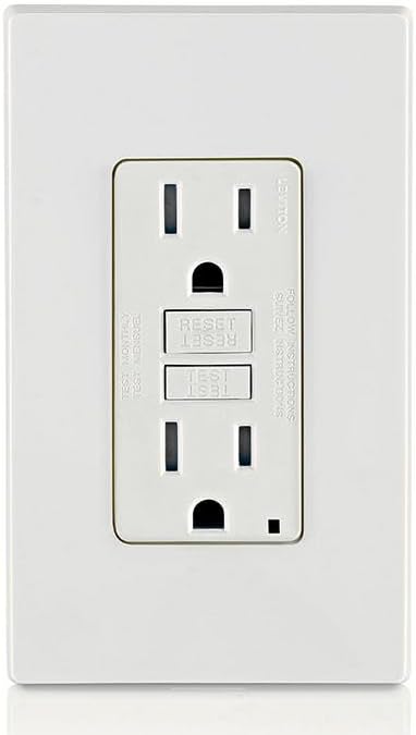 Leviton GFCI Outlet,15 Amp,Self Test,Tamper-Resistant with LED Indicator Light,Protection from Electric Shock and Electrocution,GFTR1-W,White,(Pack of 10)