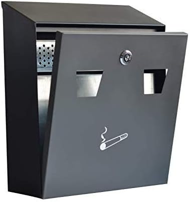 PLESIU GenericDEFGHIJ Wall-Mounted Cigarette Disposal Tower - Commercial Ashtray - Black