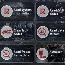 M3‑B Motorcycle Diagnostic Tool for KYMCO 3P, SYM 3P, Yamaha 2/3/4P – Read/Clear Fault Codes & Live Data, ECU/Service/Throttle Reset, ABS Bleed, OBD2 Scanner
