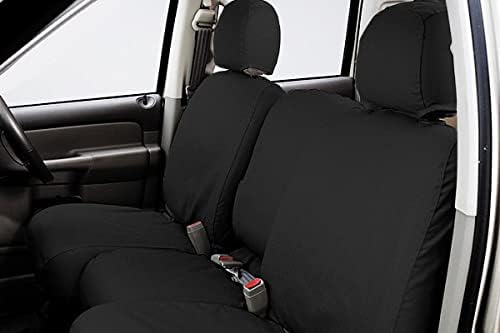 Covercraft Custom-Fit Front Bucket SeatSaver Seat Covers - Polycotton Fabric, Charcoal Black