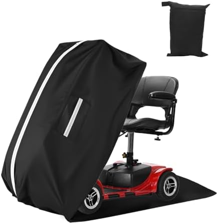 Upgraded Mobility Scooter Storage Cover, Heavy Duty 600D Oxford Fabric Electric Wheelchair Cover with Reflective Strips, L 49“ x W 23” x H 41", Use for Mobility Wheelchairs