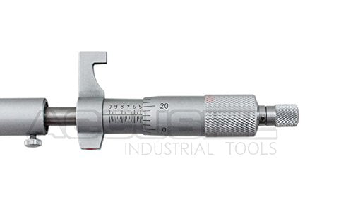 Accusize Industrial Tools 3-4'' by 0.001'' Inside Micrometer in Fitted Case, Satin Chrome Finished, Eg00-3224 | Range: 3-4", Graduation: 0.001", Accuracy: 0.00028", Resolution: 0.0001", Satin Chrome Finish