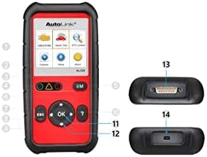 Autel AutoLink AL529HD OBD2 Scanner with Screen Wiper 2025 Heavy Duty Code Reader Retrieve Code VIN O2 Sensor Test OBDII Monitor Test Review Read Erase Data View Live Data Freeze Frame Data